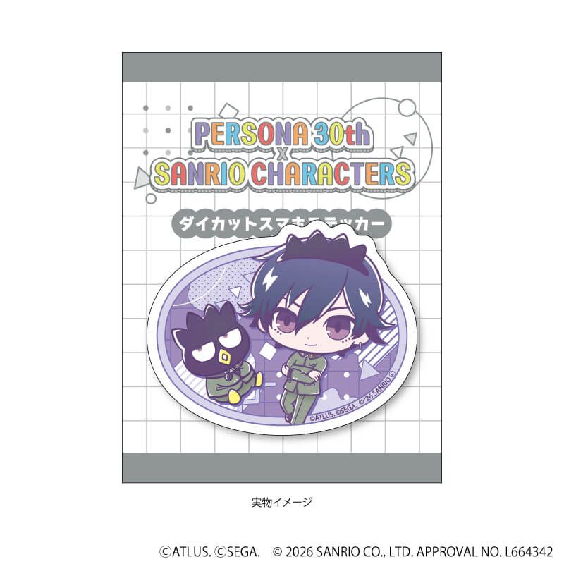 ダイカットスマホステッカー「P30th×サンリオキャラクターズ」01/P1主人公・バッドばつ丸(コラボイラスト)