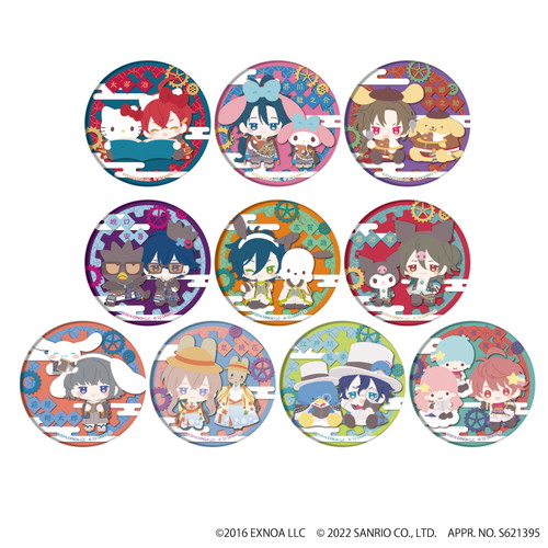 缶バッジ「文豪とアルケミスト×サンリオキャラクターズ」01/コンプリートBOX(全10種)(ミニキャラ)