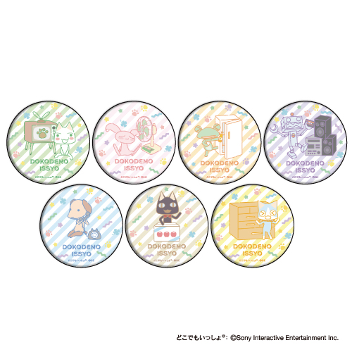 缶バッジ「どこでもいっしょ Design produced by Sanrio」02/FANCY POPver.コンプリートBOX(全7種)(イラスト)