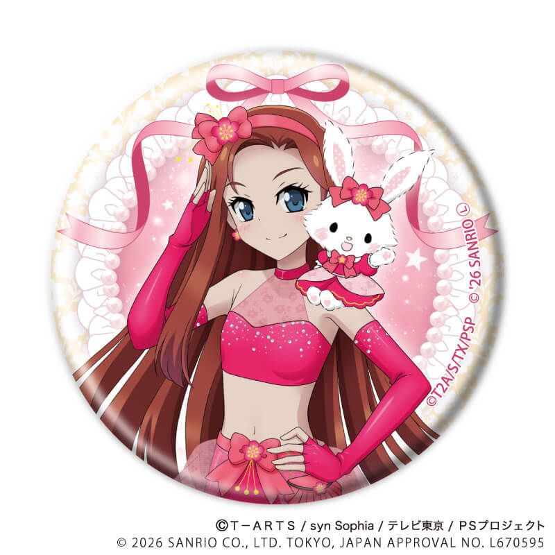 缶バッジ「プリティーシリーズ×サンリオキャラクターズ」01/BOX1 ブラインド(6種) 等身デザイン(コラボイラスト)