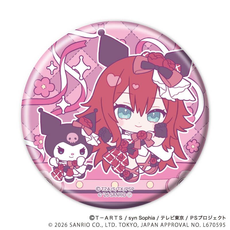 缶バッジ「プリティーシリーズ×サンリオキャラクターズ」03/BOX1 ブラインド(6種) ミニキャラデザイン(コラボイラスト)