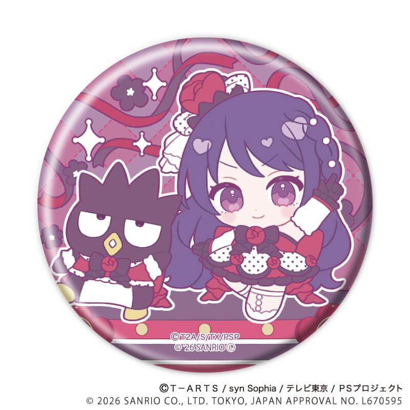 缶バッジ「プリティーシリーズ×サンリオキャラクターズ」03/BOX1 ブラインド(6種) ミニキャラデザイン(コラボイラスト)