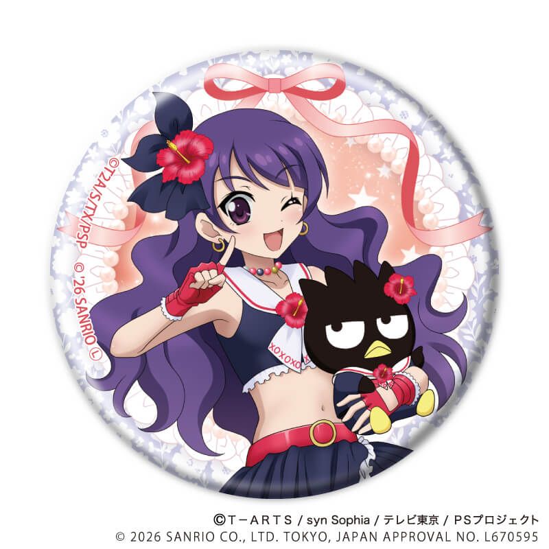 缶バッジ「プリティーシリーズ×サンリオキャラクターズ」01/BOX1 コンプリートセット(全6種) 等身デザイン(コラボイラスト)