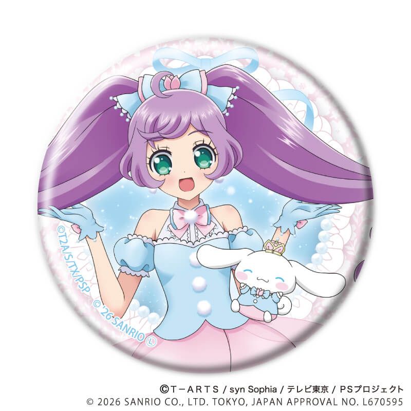 缶バッジ「プリティーシリーズ×サンリオキャラクターズ」02/BOX2 コンプリートセット(全8種) 等身デザイン(コラボイラスト)