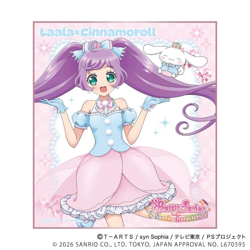 ミニ色紙(フチピンク)「プリティーシリーズ×サンリオキャラクターズ」02/BOX2 コンプリートセット(全8種)(コラボイラスト)