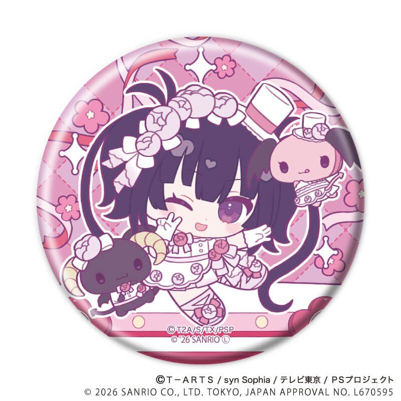 缶バッジ「プリティーシリーズ×サンリオキャラクターズ」03/BOX1 コンプリートセット(全6種) ミニキャラデザイン(コラボイラスト)