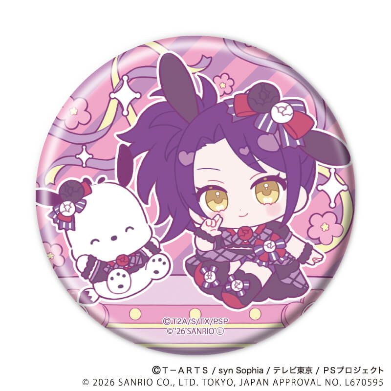 缶バッジ「プリティーシリーズ×サンリオキャラクターズ」04/BOX2 コンプリートセット(全8種) ミニキャラデザイン(コラボイラスト)