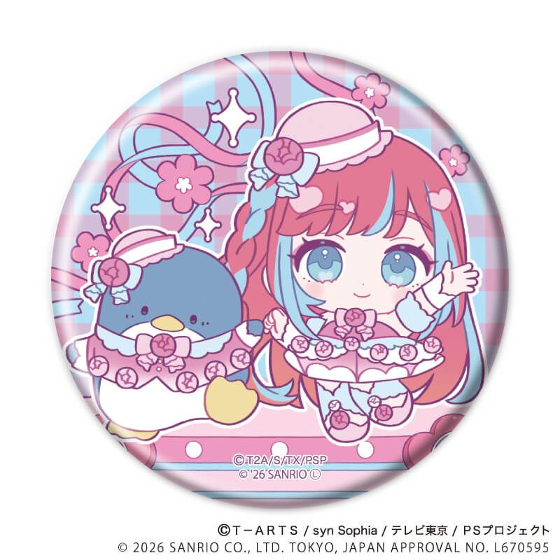 缶バッジ「プリティーシリーズ×サンリオキャラクターズ」04/BOX2 コンプリートセット(全8種) ミニキャラデザイン(コラボイラスト)