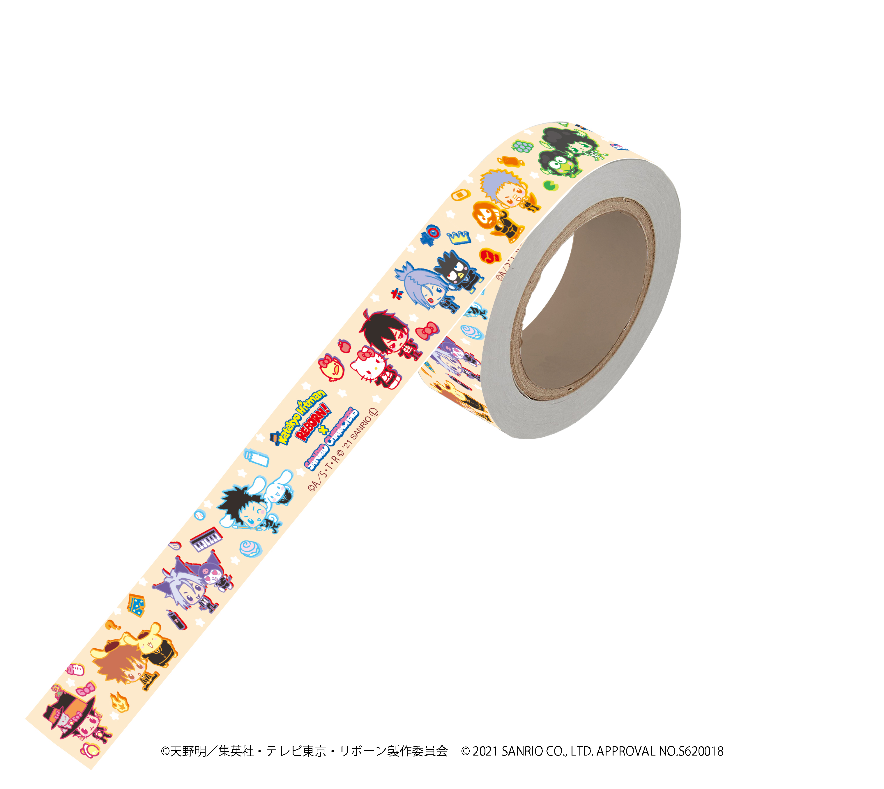 【限定商品】マスキングテープ「家庭教師ヒットマンREBORN!×SANRIO CHARACTERS」01/整列デザイン
