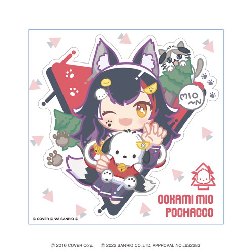 クリアステッカー　大神ミオ「ホロライブ×SANRIO CHARACTERS」