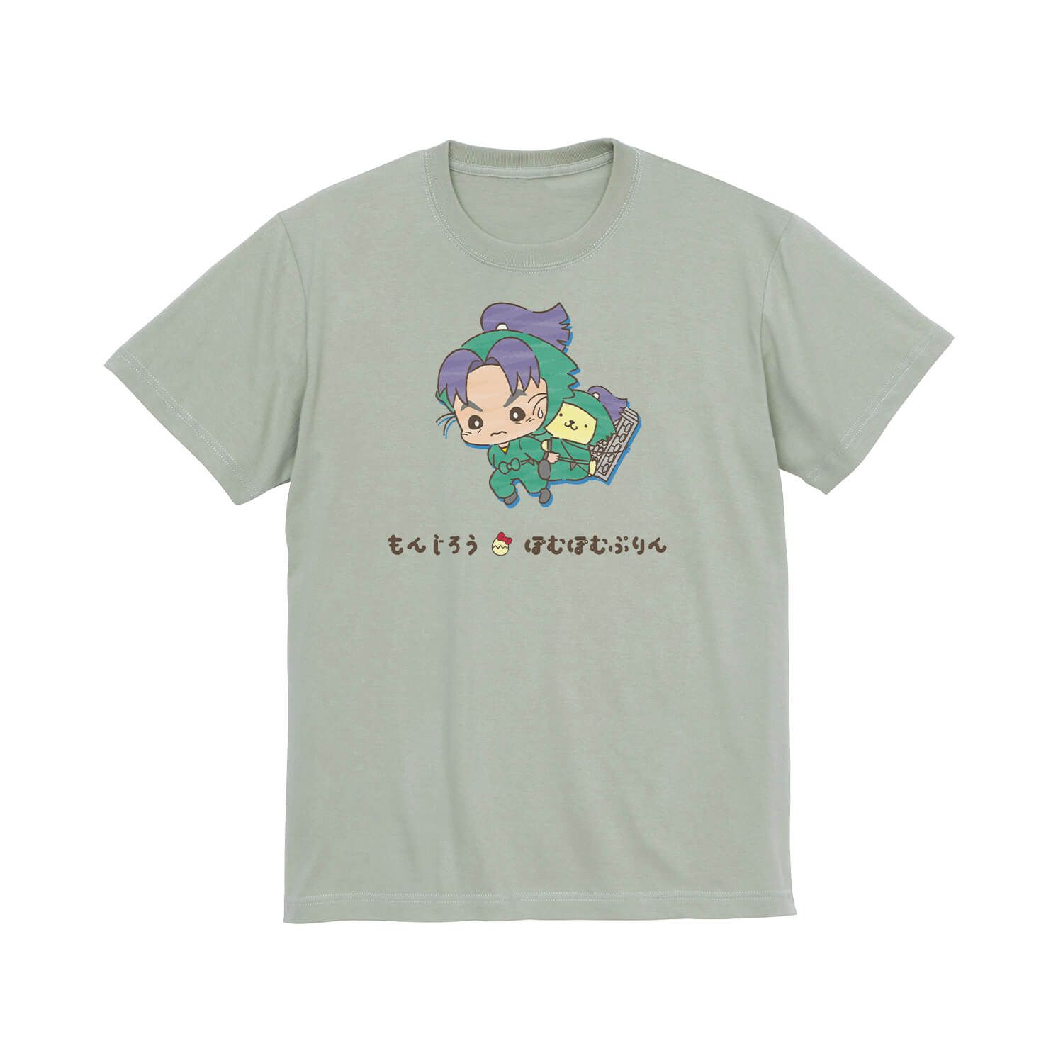 忍たま乱太郎×サンリオキャラクターズ　潮江文次郎×ポムポムプリン Tシャツメンズ(サイズ/L)