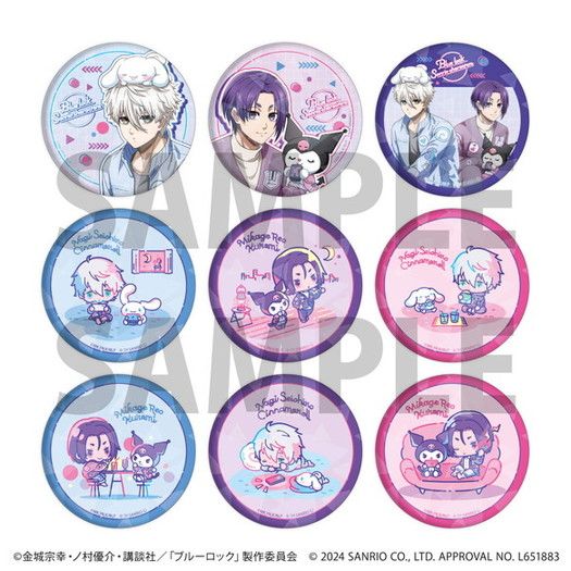 ホログラム缶バッジ(57mm)「TVアニメ『ブルーロック』×サンリオキャラクターズ」02/ブラインド(9種)(コラボイラスト)