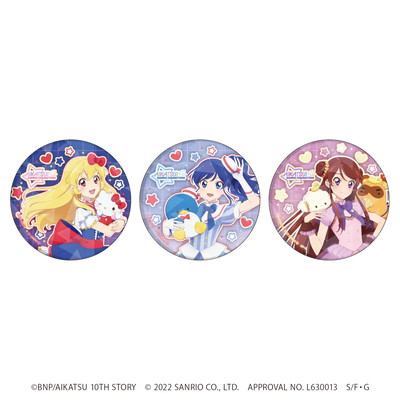 アイカツ！×サンリオキャラクターズ｜ホログラム缶バッジ(65mm