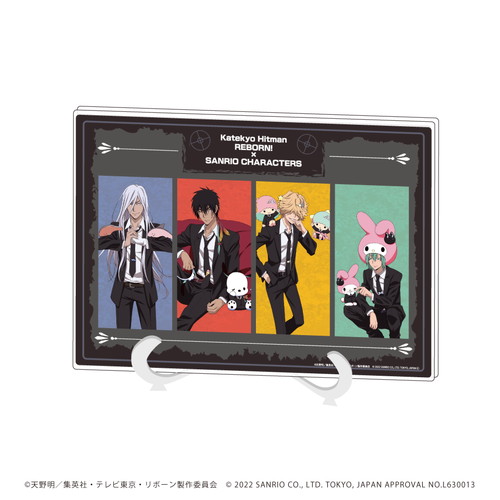 アクリルアートボード(A5サイズ)「家庭教師ヒットマンREBORN!×SANRIO CHARACTERS」02/ヴァリアーver. 整列デザイン