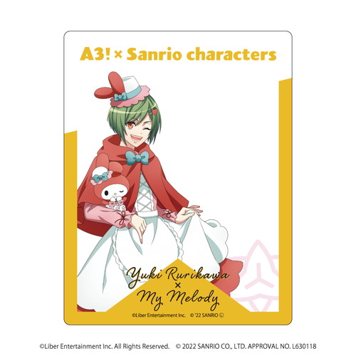 アクリルカード「A3!×Sanrio characters」02/瑠璃川 幸×マイメロディ(描き下ろし)