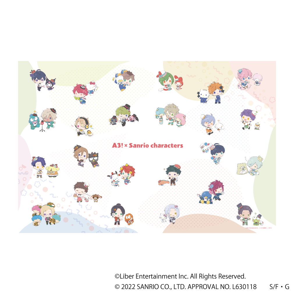 ロイヤルブランケット「A3!×Sanrio characters」01/ちりばめデザイン