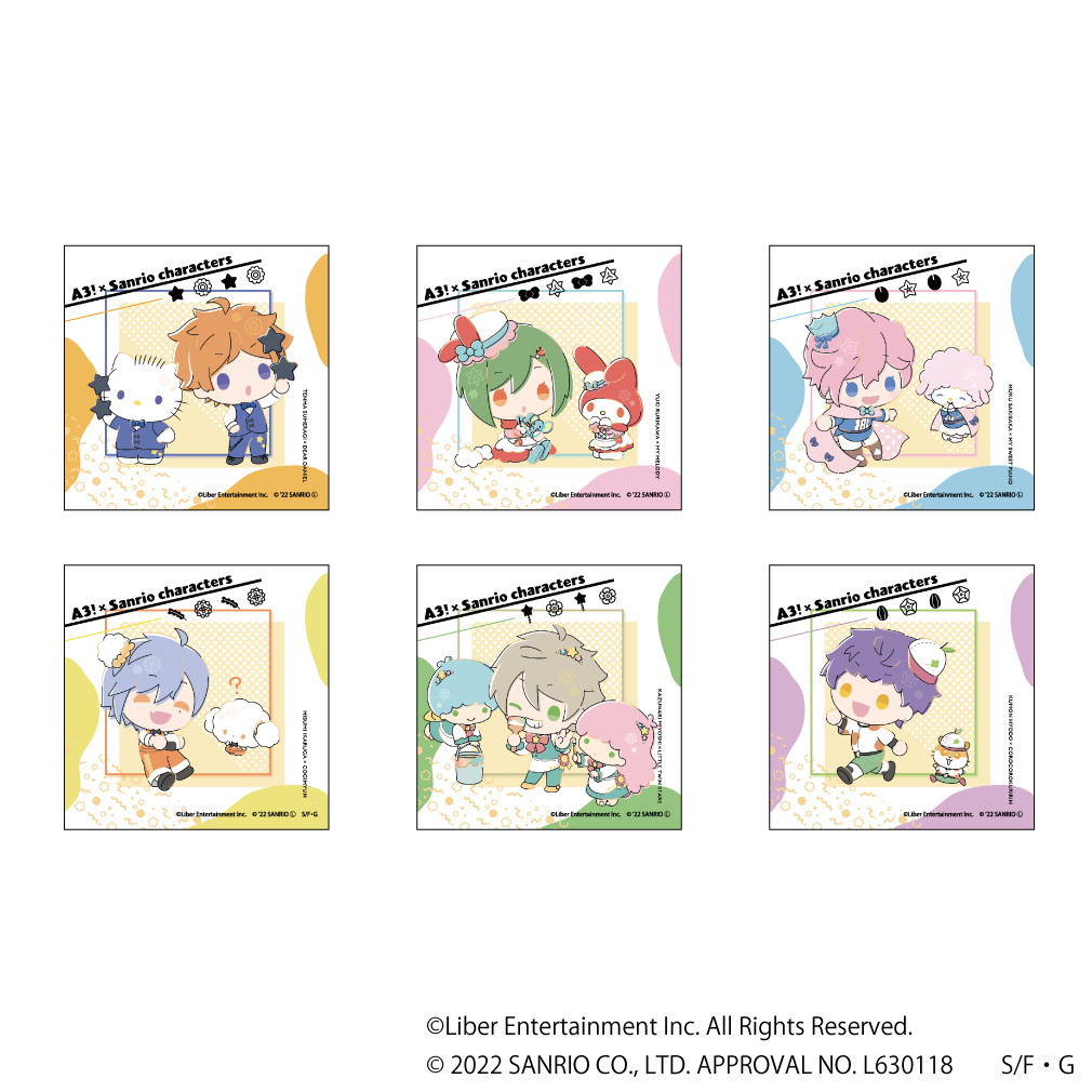ステッカー6枚セット「A3!×Sanrio characters」02/夏組