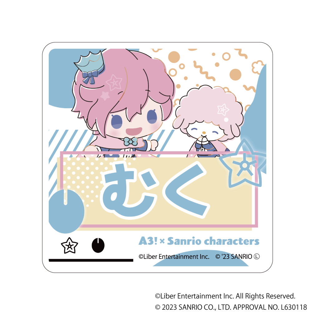 キャラアクリルバッジ「A3!×Sanrio characters」01/S＆S ブラインド(12種)(ミニキャライラスト)