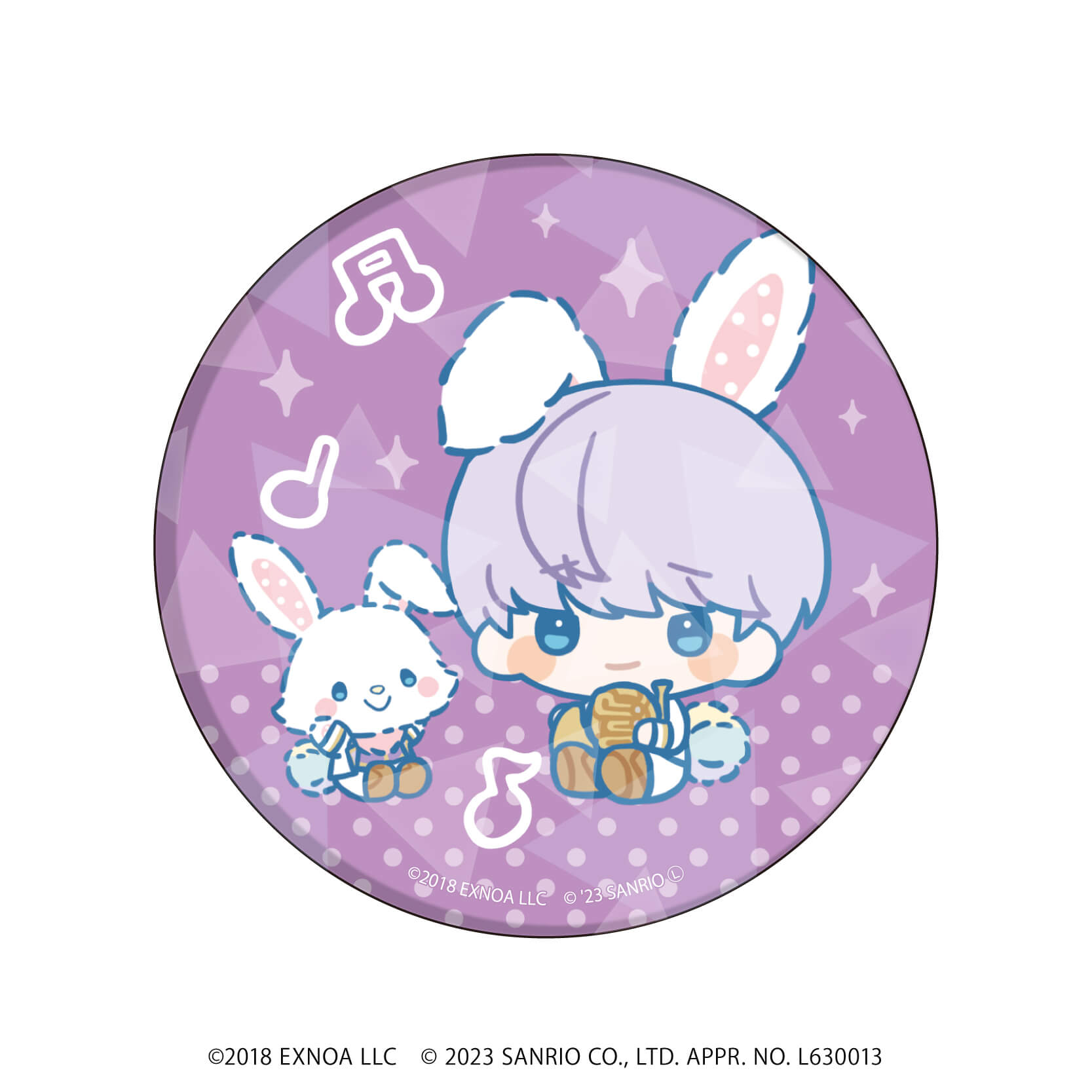 ホログラム缶バッジ(65mm)「ウインドボーイズ！×サンリオキャラクターズ」01/ブラインド(9種)(ミニキャライラスト)