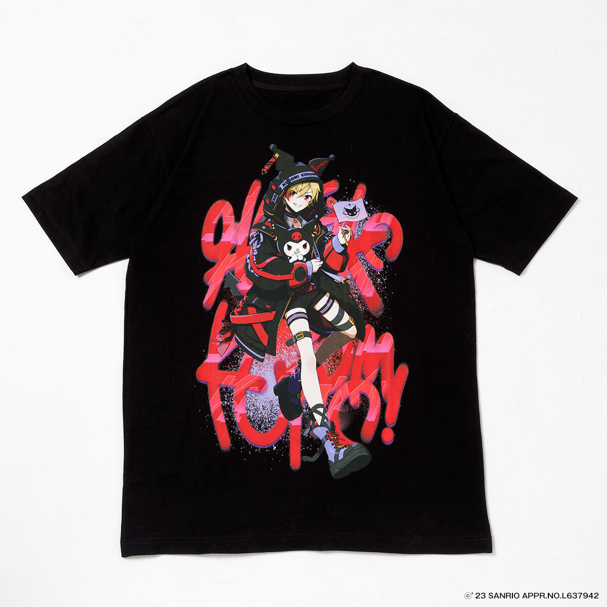 【クロミ×96猫】Tシャツ(BLK) Lサイズ