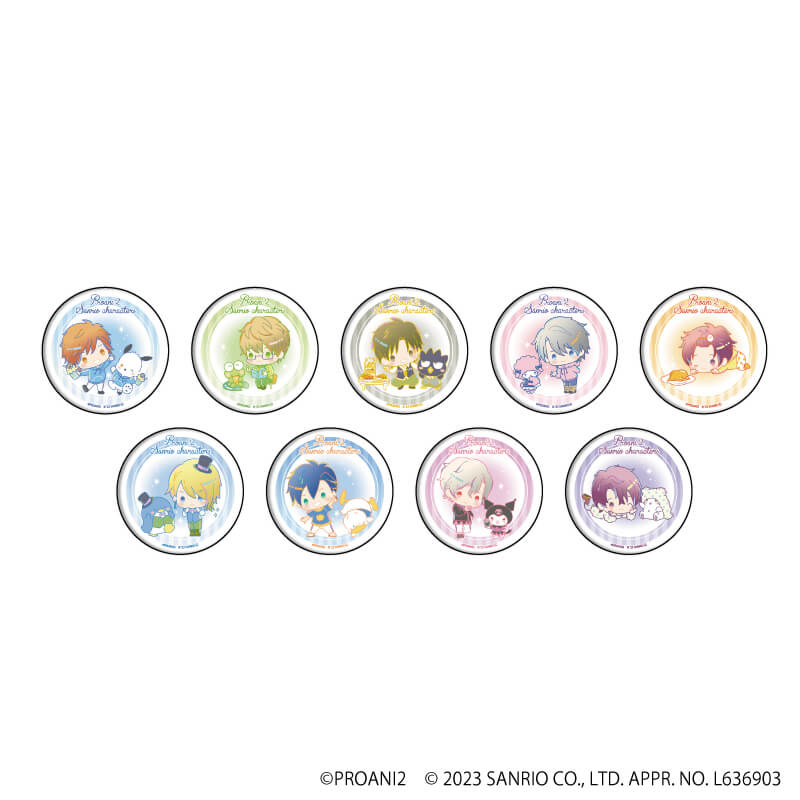 缶バッジ「TSUKIPRO THE ANIMATION 2×サンリオキャラクターズ」01/コンプリートBOX(全9種)(ミニキャライラスト)