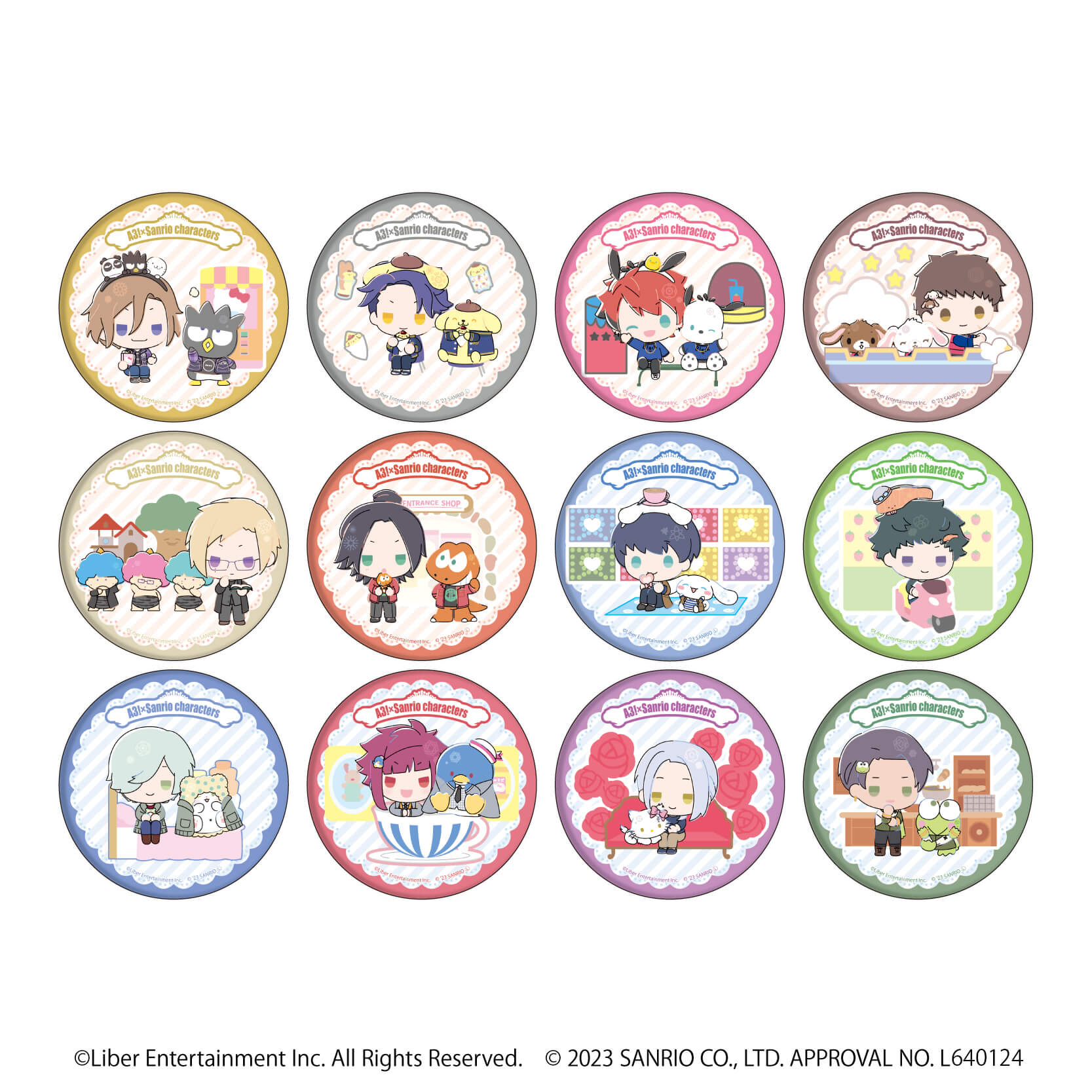 缶バッジ「A3!×Sanrio characters」04/A＆W ブラインド(12種)