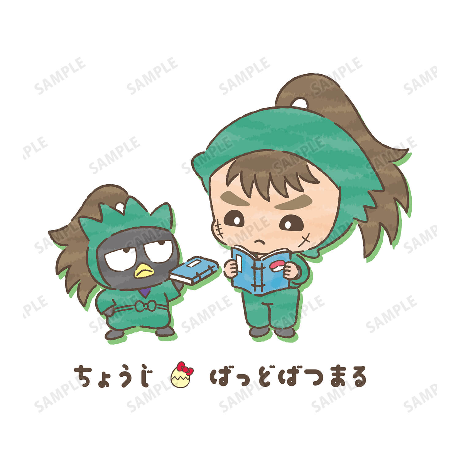 忍たま乱太郎×サンリオキャラクターズ　中在家長次×バッドばつ丸 パーカーメンズ(サイズ/XS)