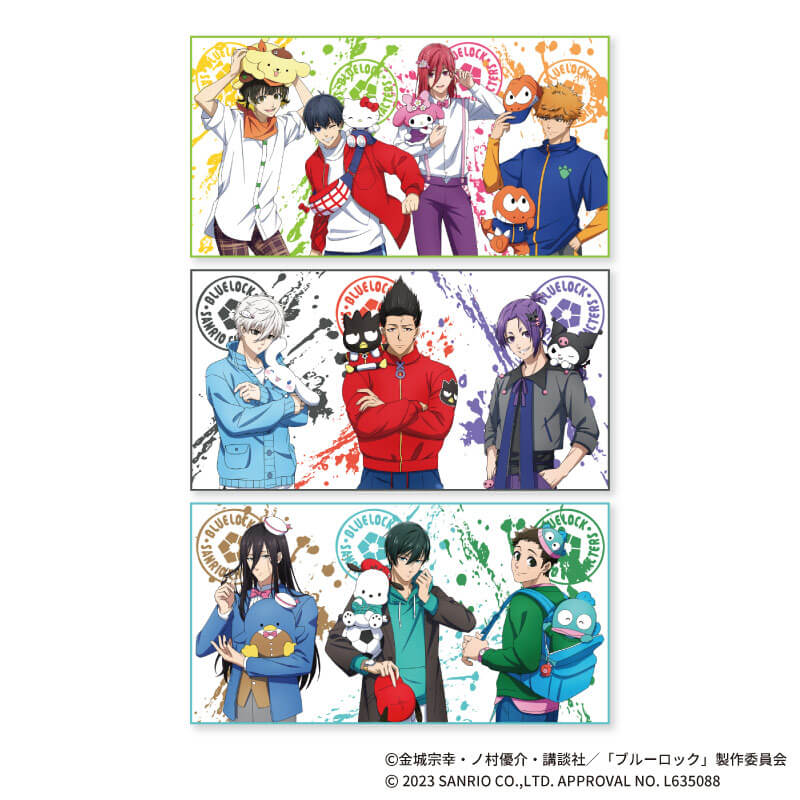 3枚タオルセットＡ「TVアニメ『ブルーロック』×サンリオキャラクターズ」(描き下ろしイラスト)