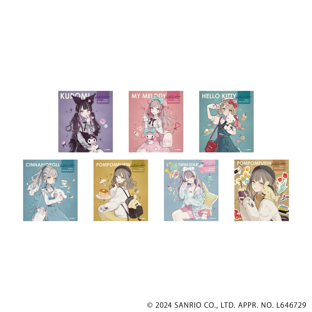 ミニ色紙「赤倉×サンリオキャラクターズ」01/コンプリートBOX(全7種)(描き下ろしイラスト)