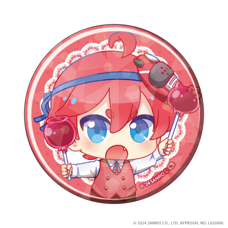 ホログラム缶バッジ(57mm)「まいまいまいごえん」01/スイーツver. ブラインド(8種)(ミニキャライラスト)