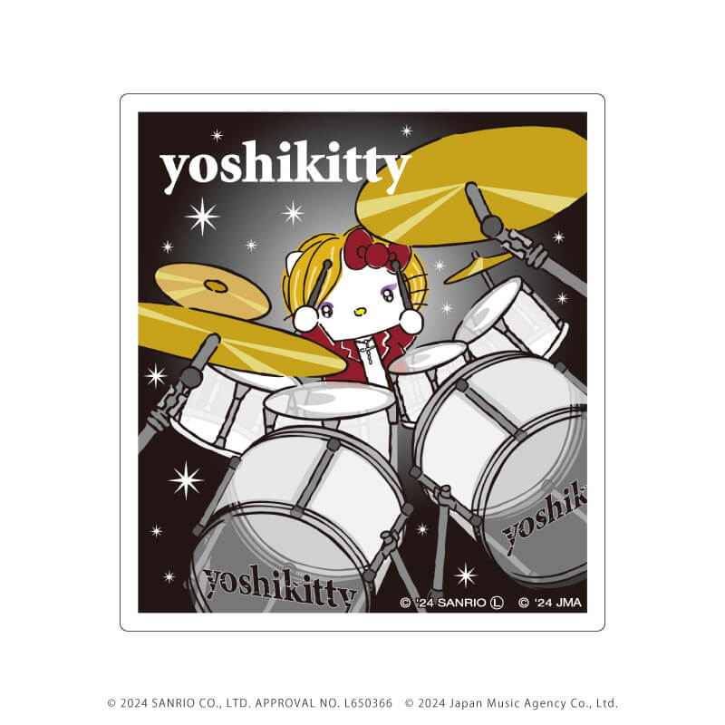 ダイカットスマホステッカー「yoshikitty」01/ドラムデザイン(公式イラスト)