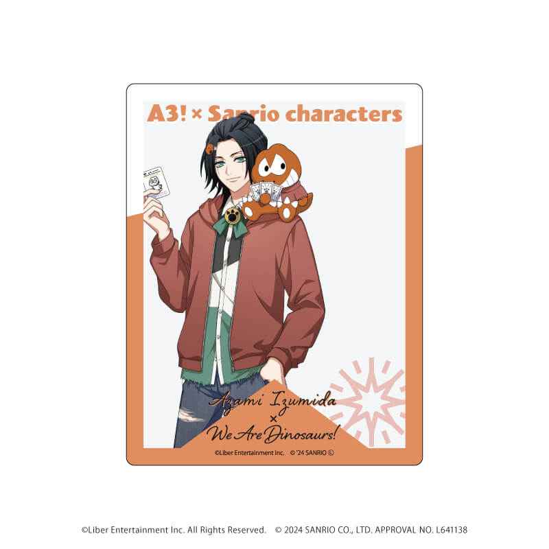 アクリルカード「A3!×Sanrio characters」13/泉田 莇×ウィアーダイナソアーズ！(等身イラスト)