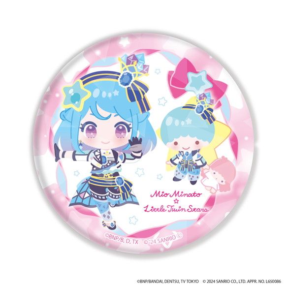 ホログラム缶バッジ(65mm)「アイカツ！シリーズ×サンリオキャラクターズ」02/コンプリートBOX(全7種)(ミニキャライラスト)