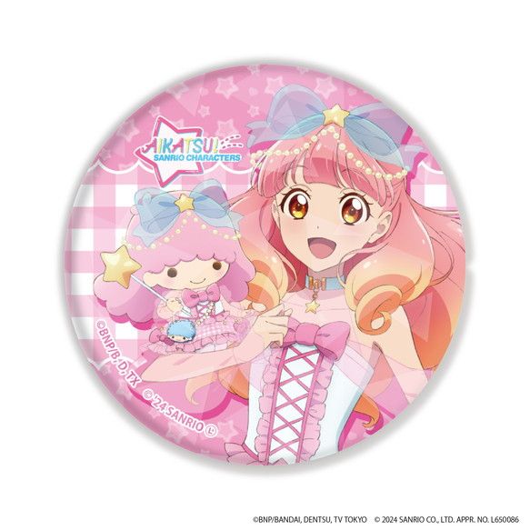 ホログラム缶バッジ(65mm)「アイカツ！シリーズ×サンリオキャラクターズ」01/コンプリートBOX(全7種)(等身イラスト)