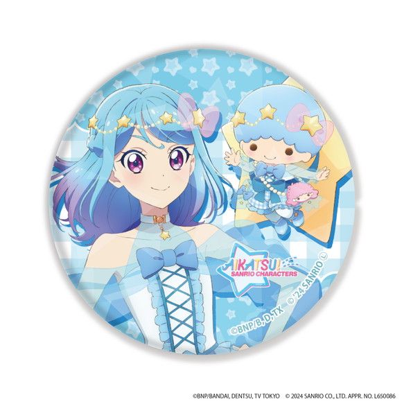 ホログラム缶バッジ(65mm)「アイカツ！シリーズ×サンリオキャラクターズ」01/コンプリートBOX(全7種)(等身イラスト)