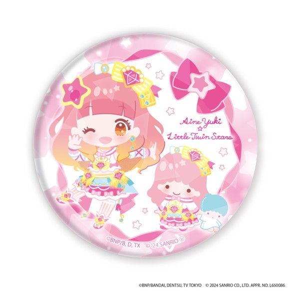 ホログラム缶バッジ(65mm)「アイカツ！シリーズ×サンリオキャラクターズ」02/トレーディング(7種)(ミニキャライラスト)