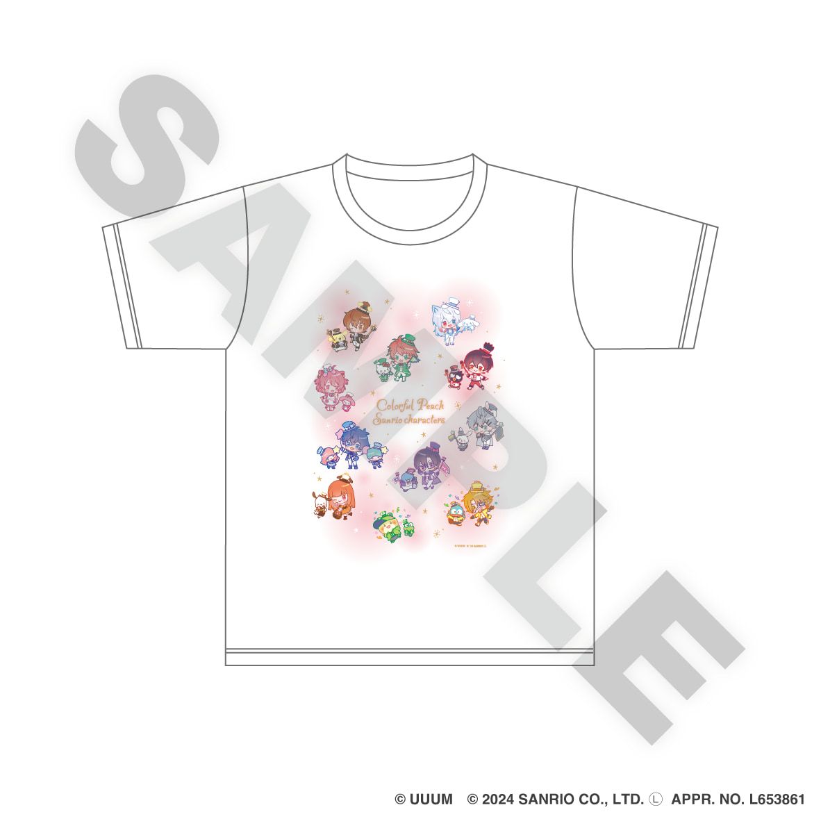 カラフルピーチ×サンリオキャラクターズ　Tシャツ ミニキャラver._140サイズ