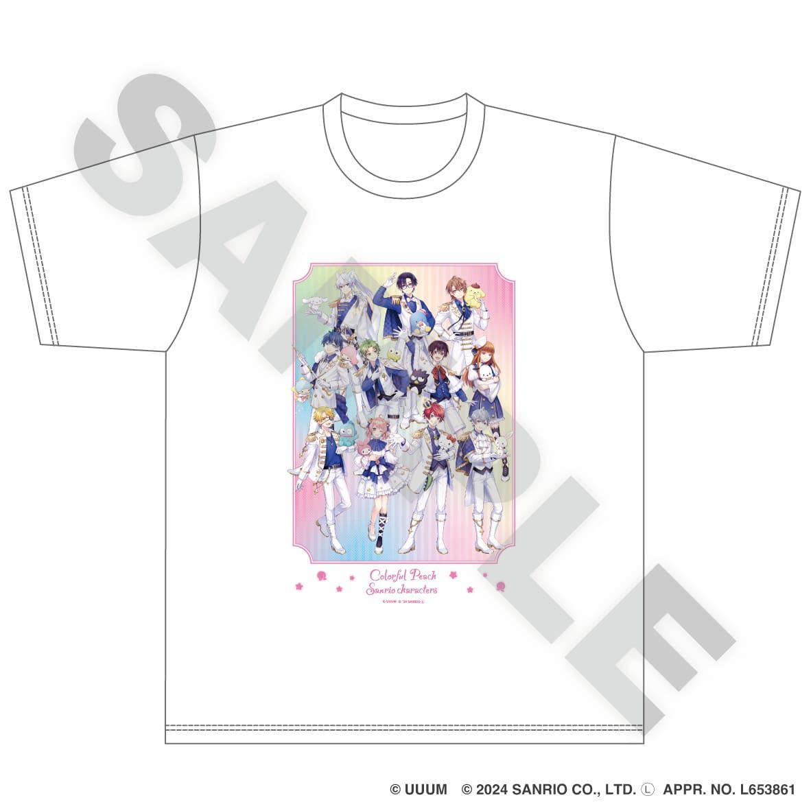 カラフルピーチ×サンリオキャラクターズ　Tシャツ 等身ver._Lサイズ