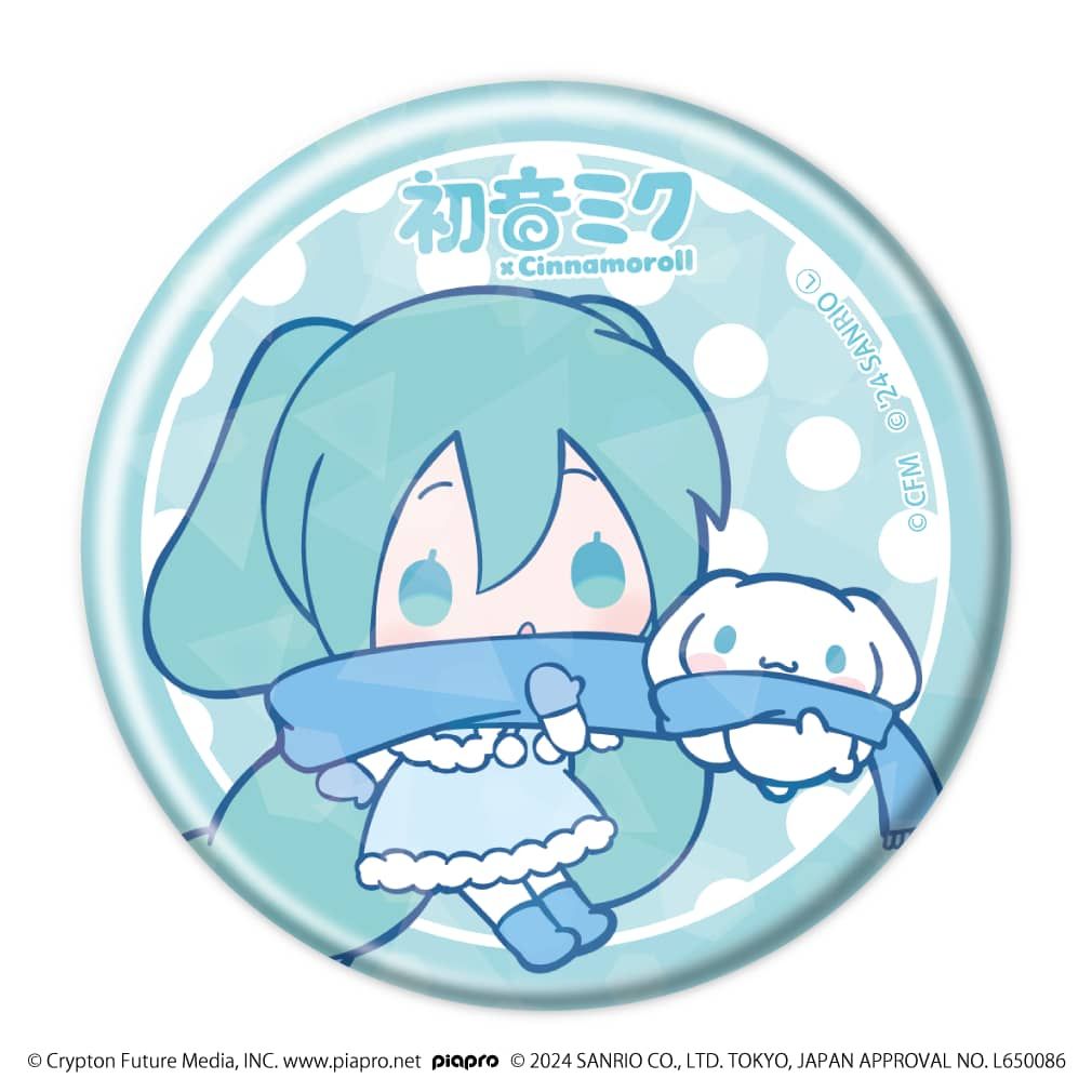 ホログラム缶バッジ(57mm)「初音ミク×シナモロール」01/コンプリートBOX(全9種)(コラボイラスト)