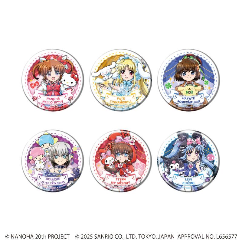 ホログラム缶バッジ(57mm)「魔法少女リリカルなのはシリーズ×サンリオキャラクターズ」01/ブラインド(6種)(等身イラスト)