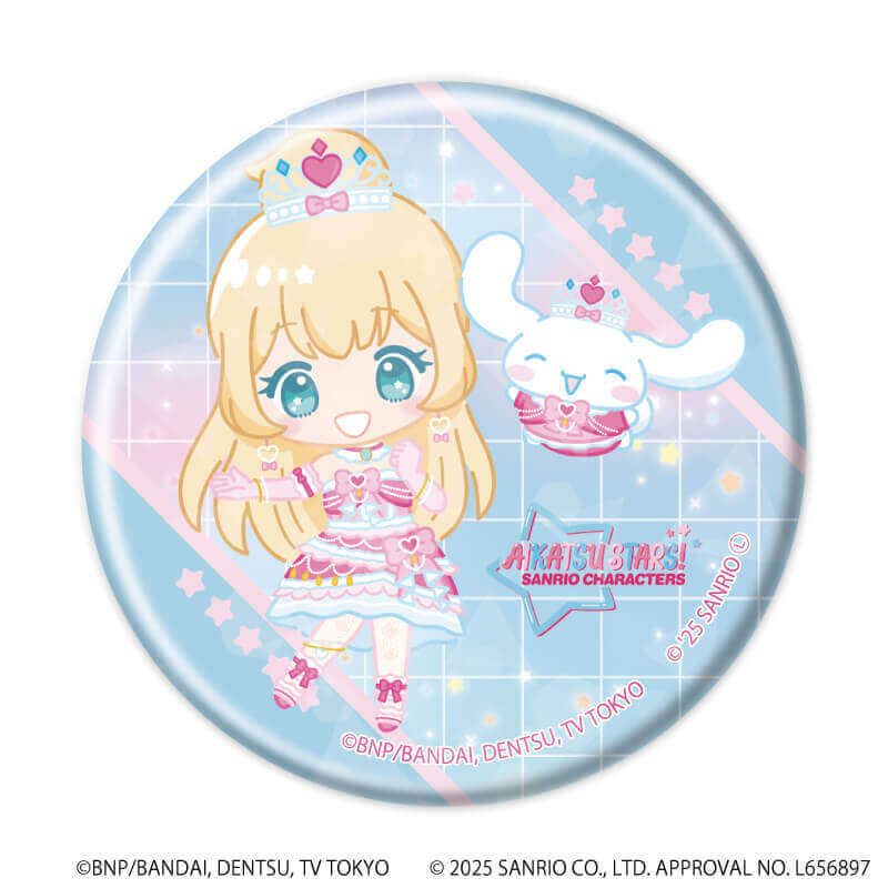 ホログラム缶バッジ(57mm)「アイカツスターズ！×サンリオキャラクターズ」02/コンプリートBOX(全10種)(コラボイラスト(ミニキャラ))