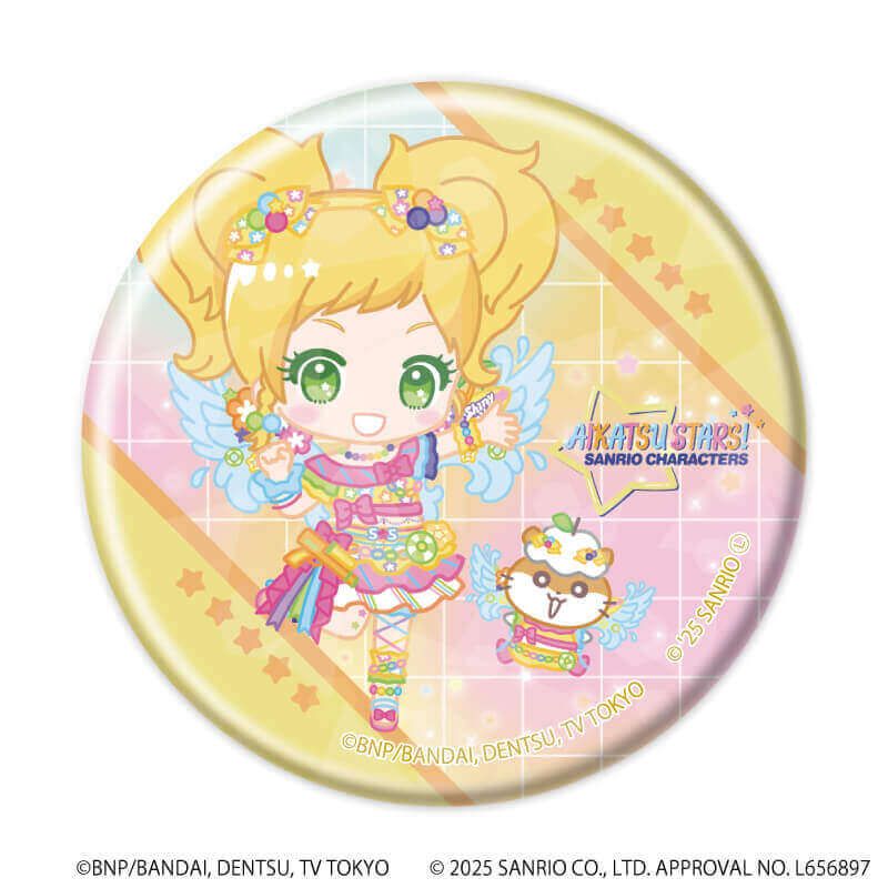 ホログラム缶バッジ(57mm)「アイカツスターズ！×サンリオキャラクターズ」02/コンプリートBOX(全10種)(コラボイラスト(ミニキャラ))