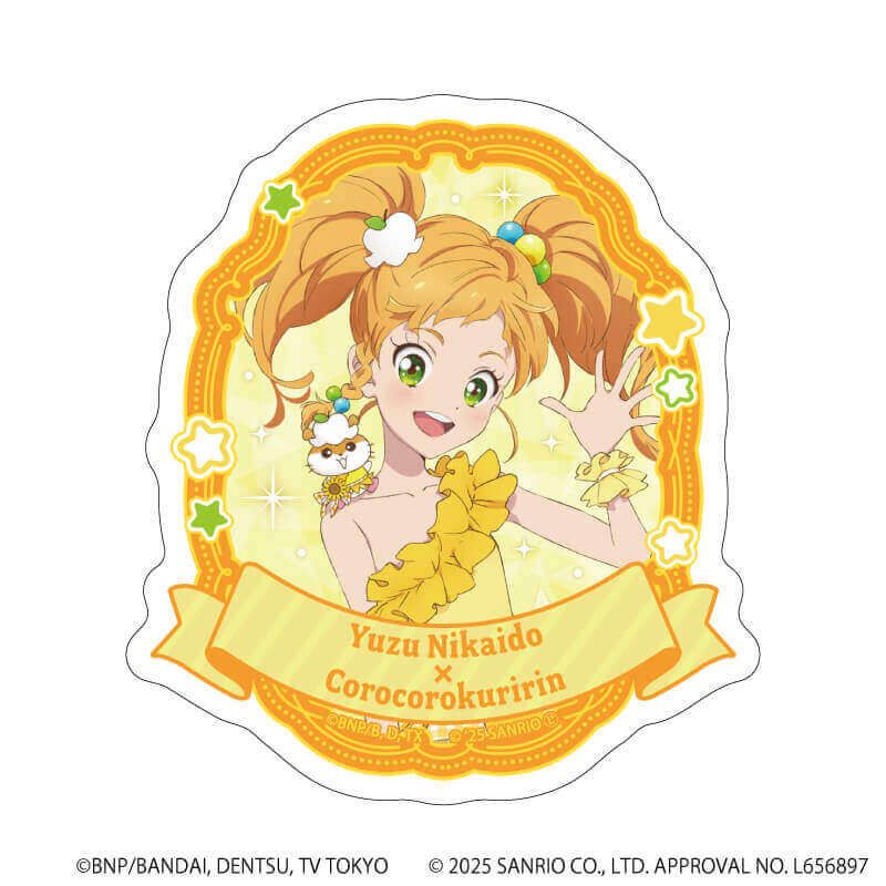 ダイカットスマホステッカー「アイカツスターズ！×サンリオキャラクターズ」08/二階堂ゆず×コロコロクリリン(コラボイラスト(等身))