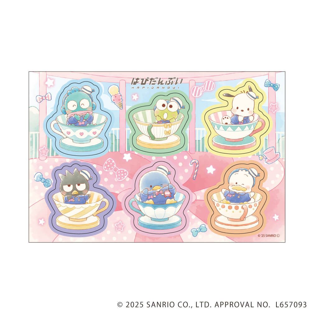 PETANTシール「はぴだんぶい」16/集合デザイン(グラフアートイラスト)