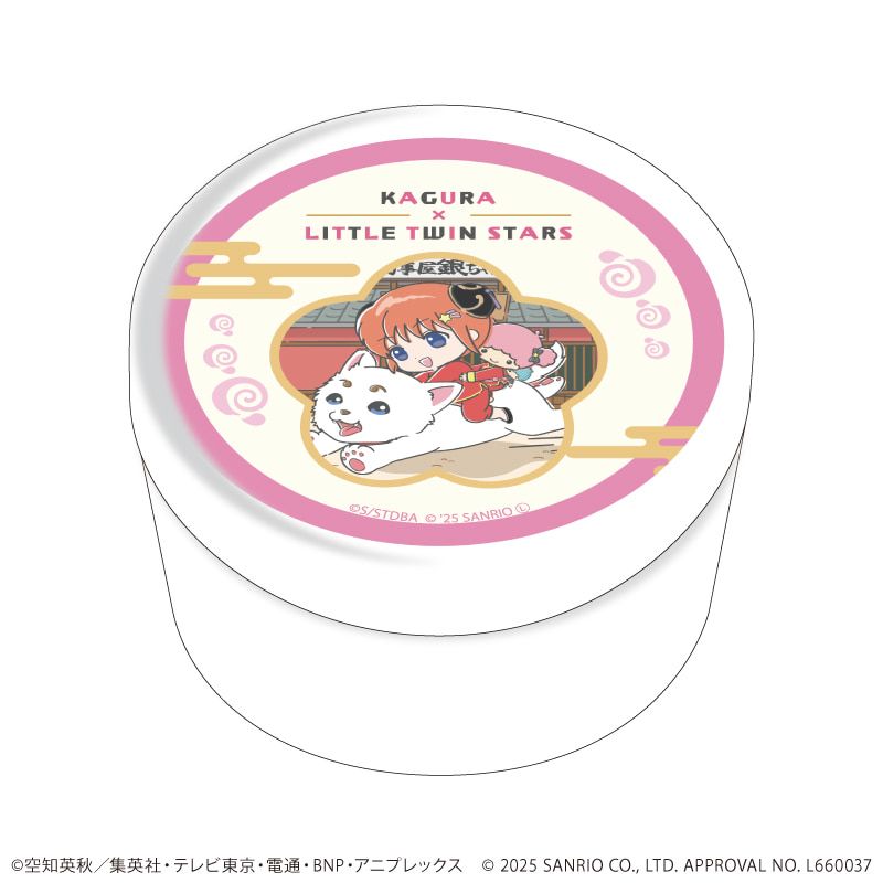 あめ玉入り缶ケース「銀魂×サンリオキャラクターズ」03/神楽×リトルツインスターズ(コラボイラスト)