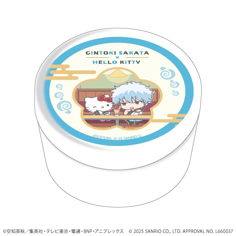 あめ玉入り缶ケース「銀魂×サンリオキャラクターズ」01/坂田銀時×ハローキティ(コラボイラスト)