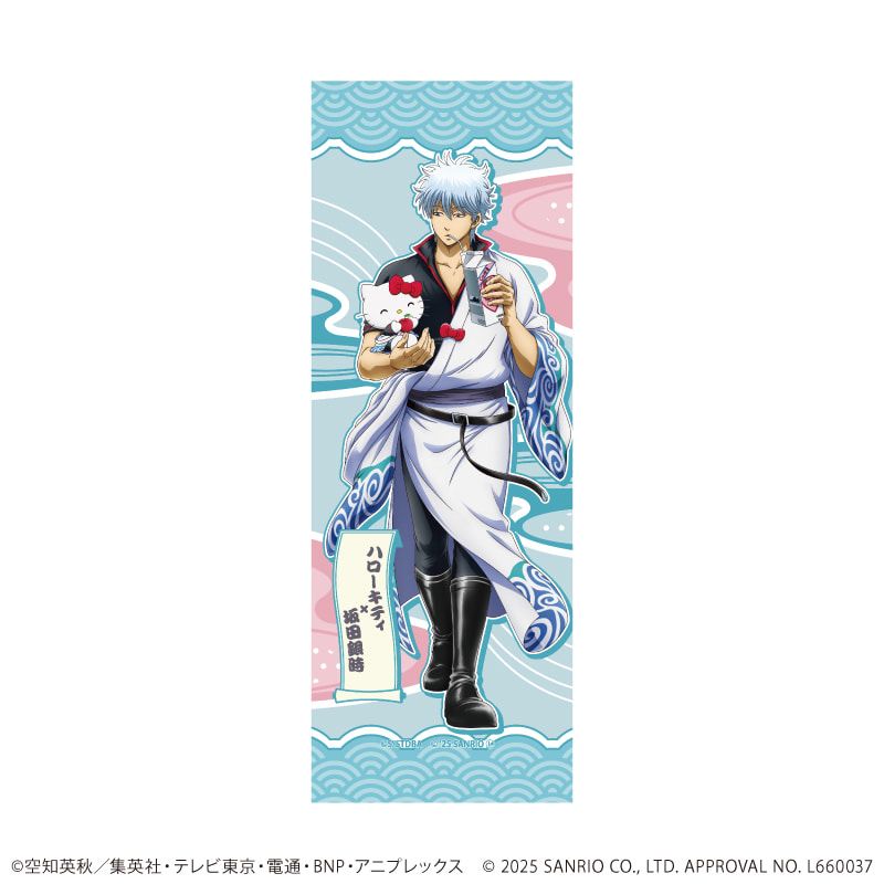 台座付きミニ掛け軸「銀魂×サンリオキャラクターズ」01/坂田銀時×ハローキティ(コラボイラスト)