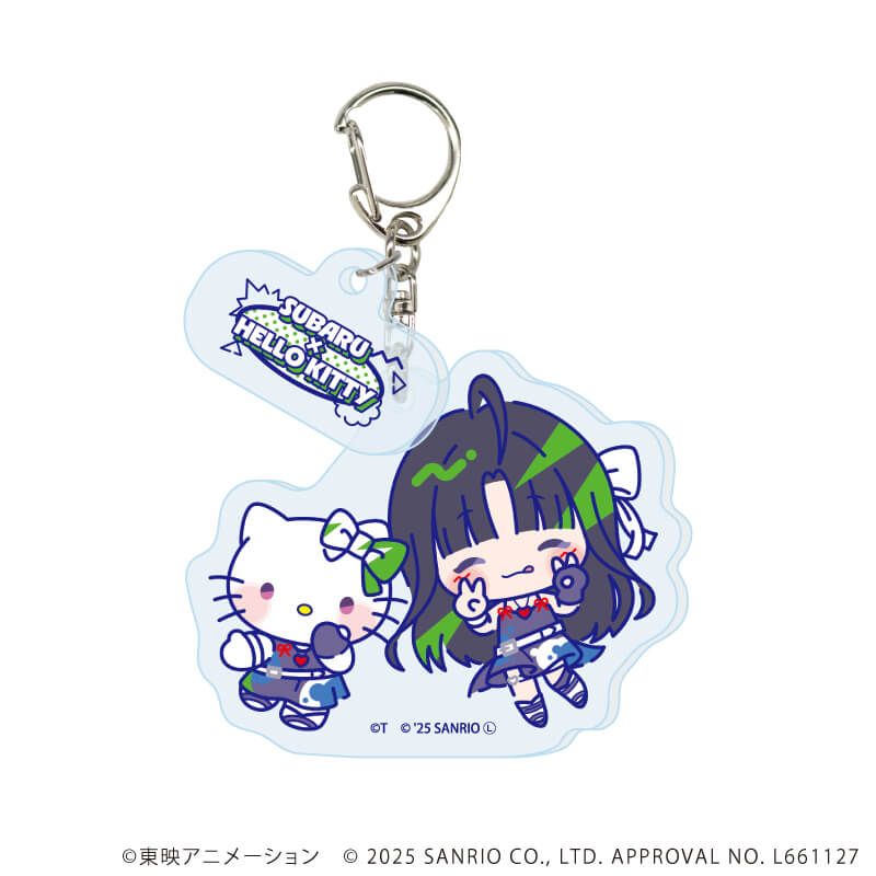 パーツ付きアクリルキーホルダー「ガールズバンドクライ×サンリオキャラクターズ」02/コンプリートBOX(全9種) ミニキャラデザイン(コラボイラスト)