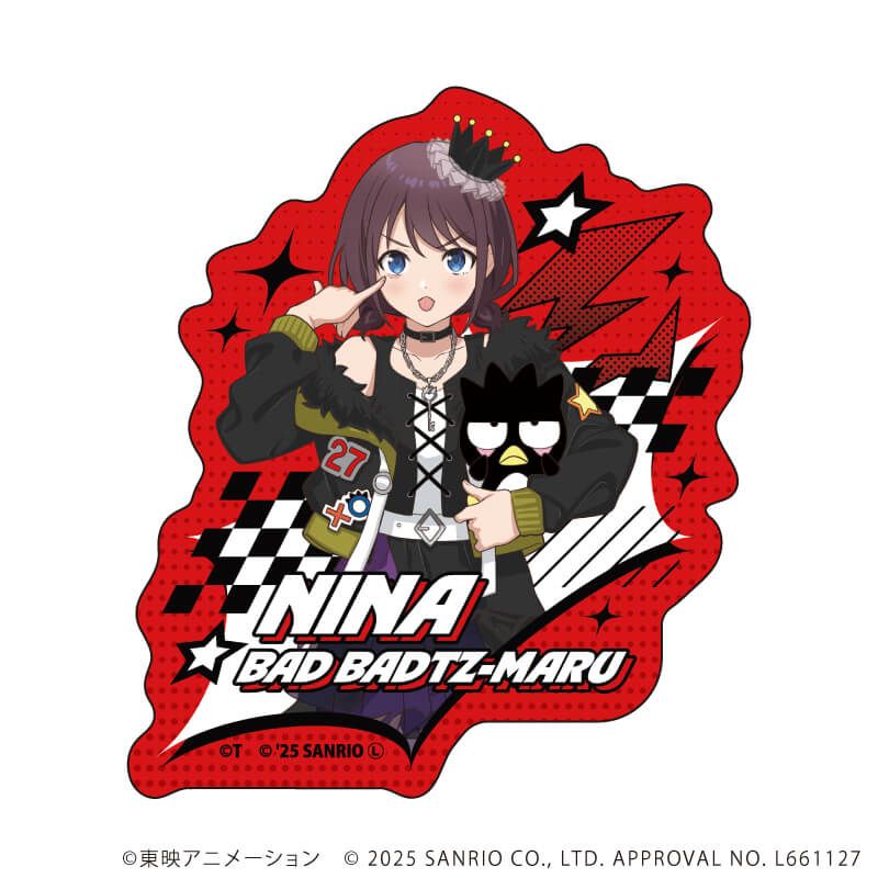 ダイカットスマホステッカー「ガールズバンドクライ×サンリオキャラクターズ」01/井芹 仁菜×バッドばつ丸(コラボイラスト)