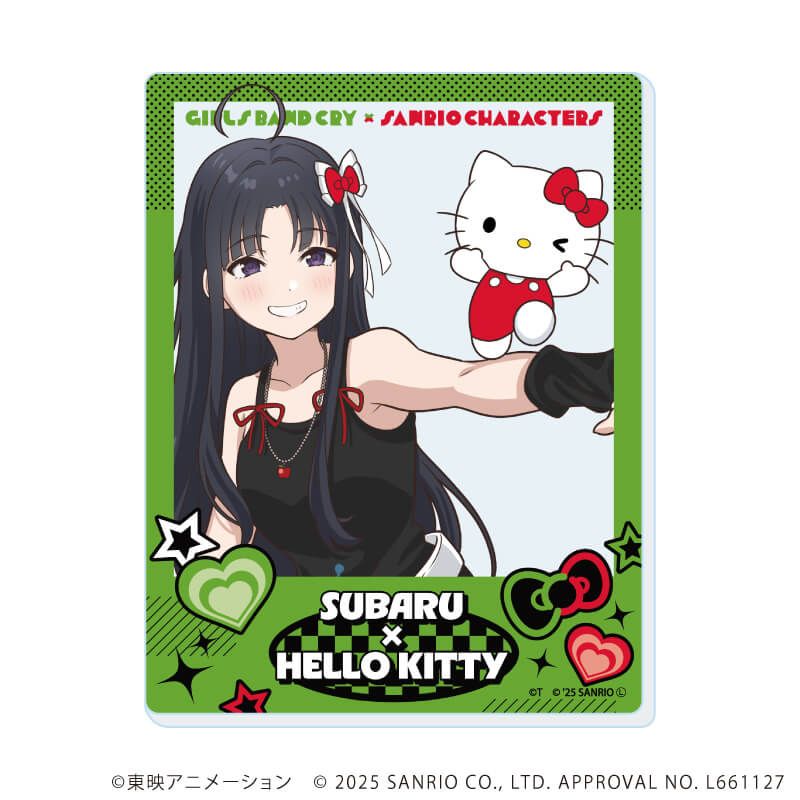 アクリルカード「ガールズバンドクライ×サンリオキャラクターズ」01/コンプリートBOX(全9種) 等身デザイン(コラボイラスト)